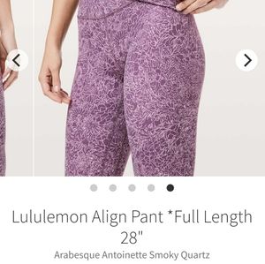 Lululemon Align 28" Arabesque Antoinette Smoky Quartz